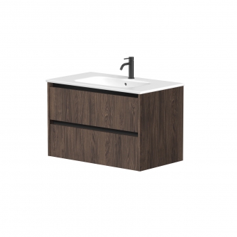 Apatinė spintelė Kamė  City 80cm rudas ąžuolas, juodi profiliai 